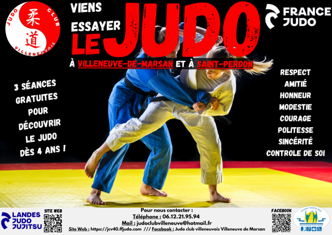 Image de l'actu 'Reprise des cours de judo : 01/09 à Villeneuve de Marsan et 03/09 à Saint-Perdon'
