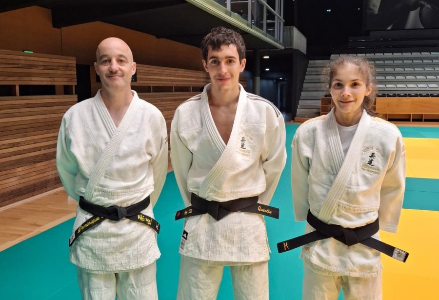 Romane, Quentin et Dominique au stage de rentrée régional d'arbitrage